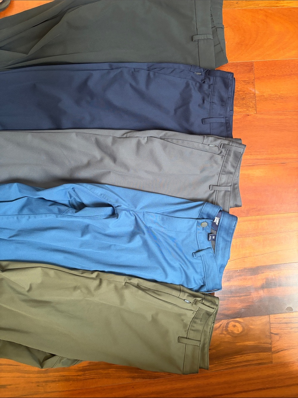 Lands End Men's dress pants -5 pairs - 100% polyester / all the same